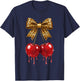 Cherry Bow Coquette Red Cherries Fruits T-Shirt - T-Shirt | Navy