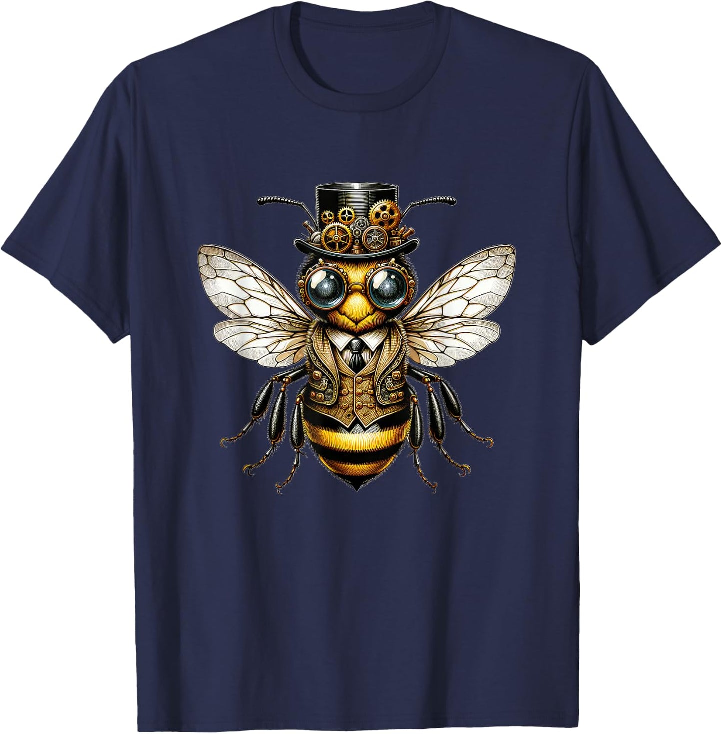 Steampunk Bee Women Men Kids Steampunk Bee T-Shirt - T-Shirt | Navy