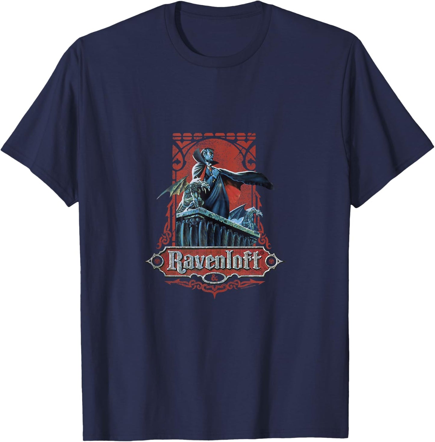 Dungeons & Dragons 50th Anniversary Ravenloft Vintage Card T-Shirt - T-Shirt | Navy