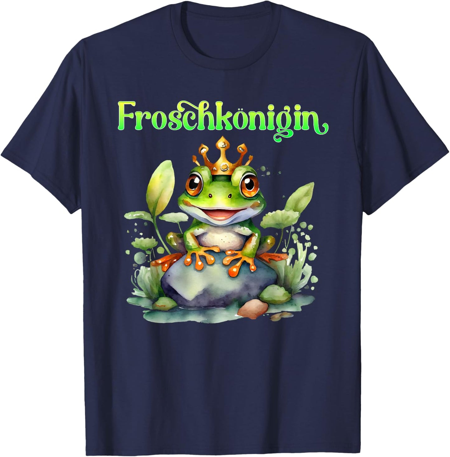 Frog Costume Frog Queen Funny Carnival Women's , black T-Shirt - T-Shirt | Navy