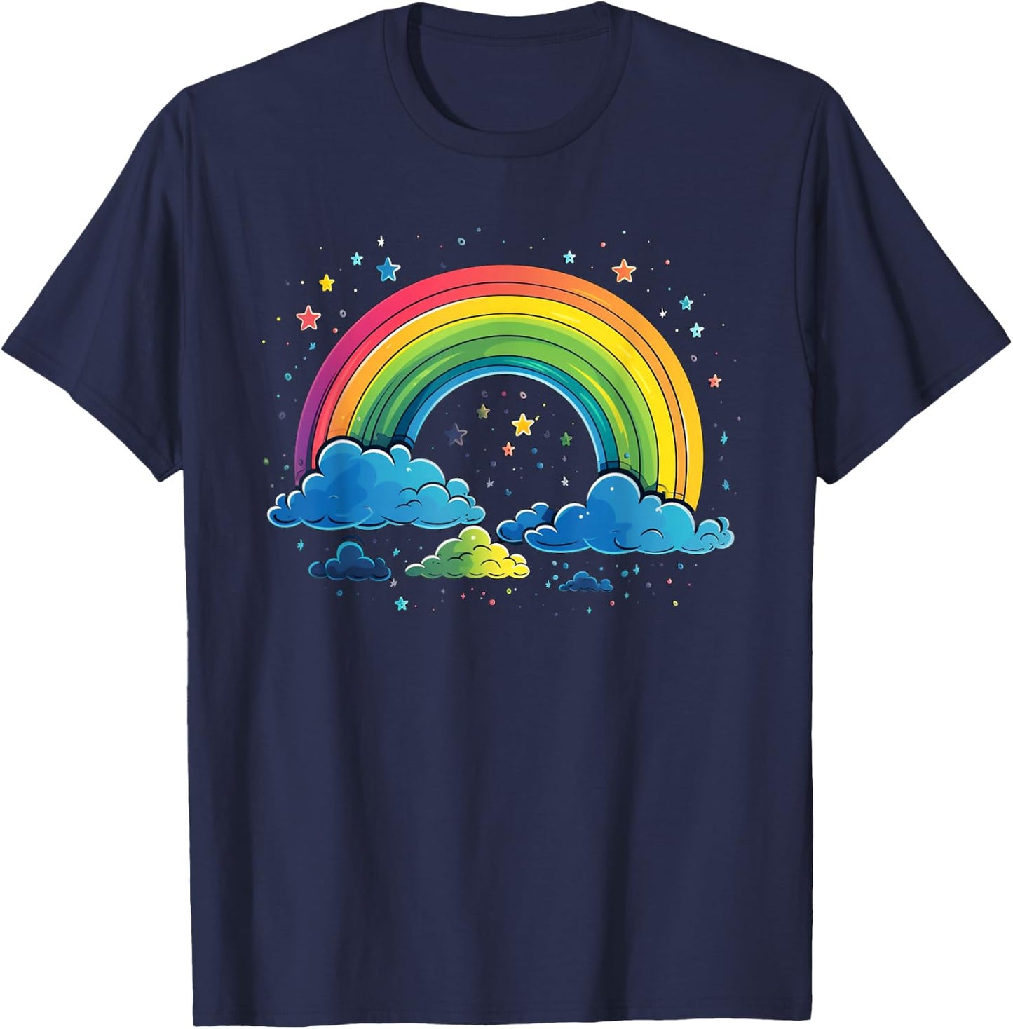 Cool Rainbow Colours at Night for Boys and Girls T-Shirt - T-Shirt | Navy