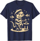 Funny otter playing guitar jazz animal music amateur otter , Black, S T-Shirt - T-Shirt | Navy