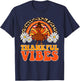 Thankful Vibes Turkey Rainbow Funny Retro Thanksgiving Women T-Shirt - T-Shirt | Navy