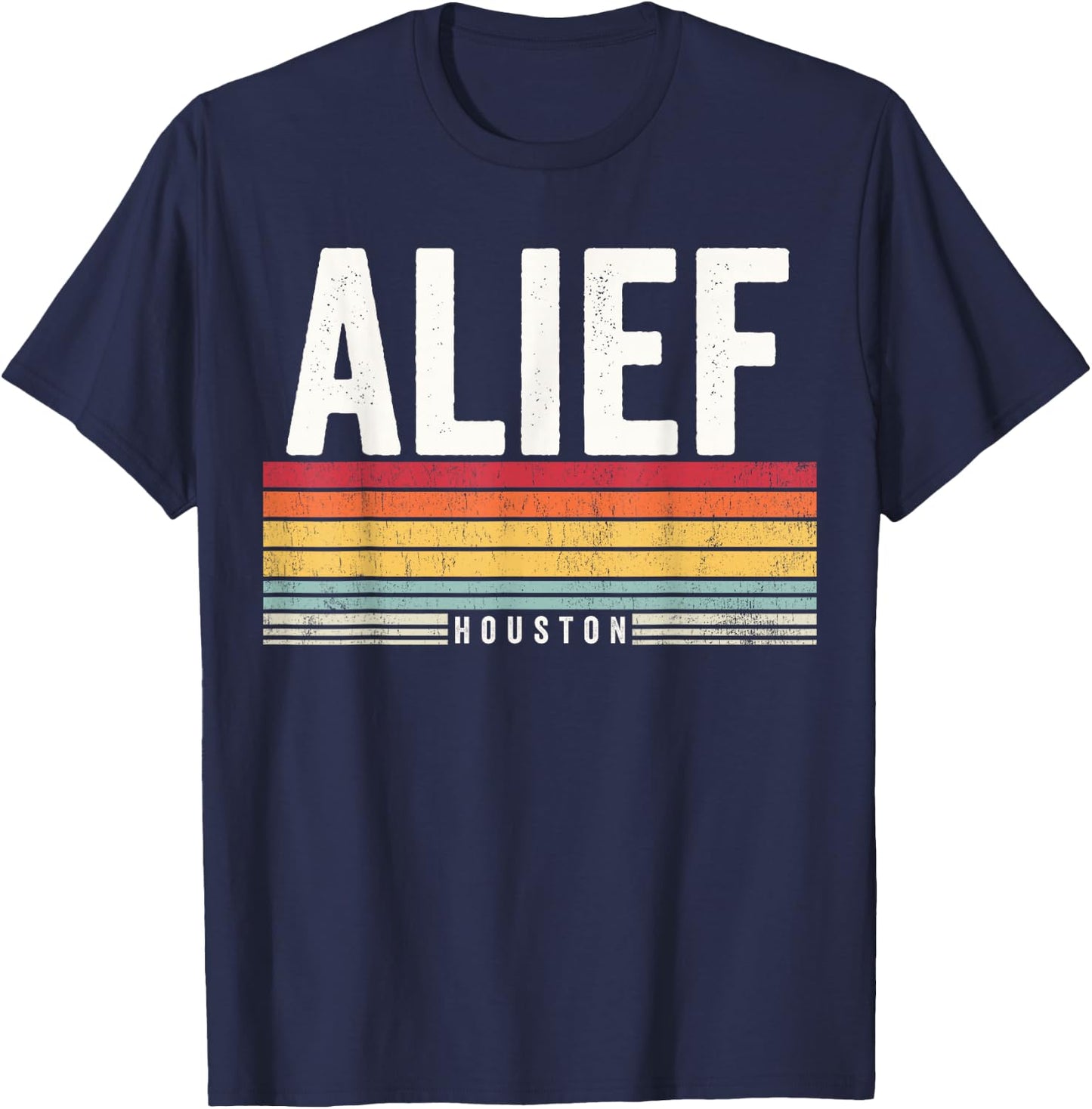 Alief Houston Vintage Sunset, Alief Houston, Alief T-Shirt - T-Shirt | Navy