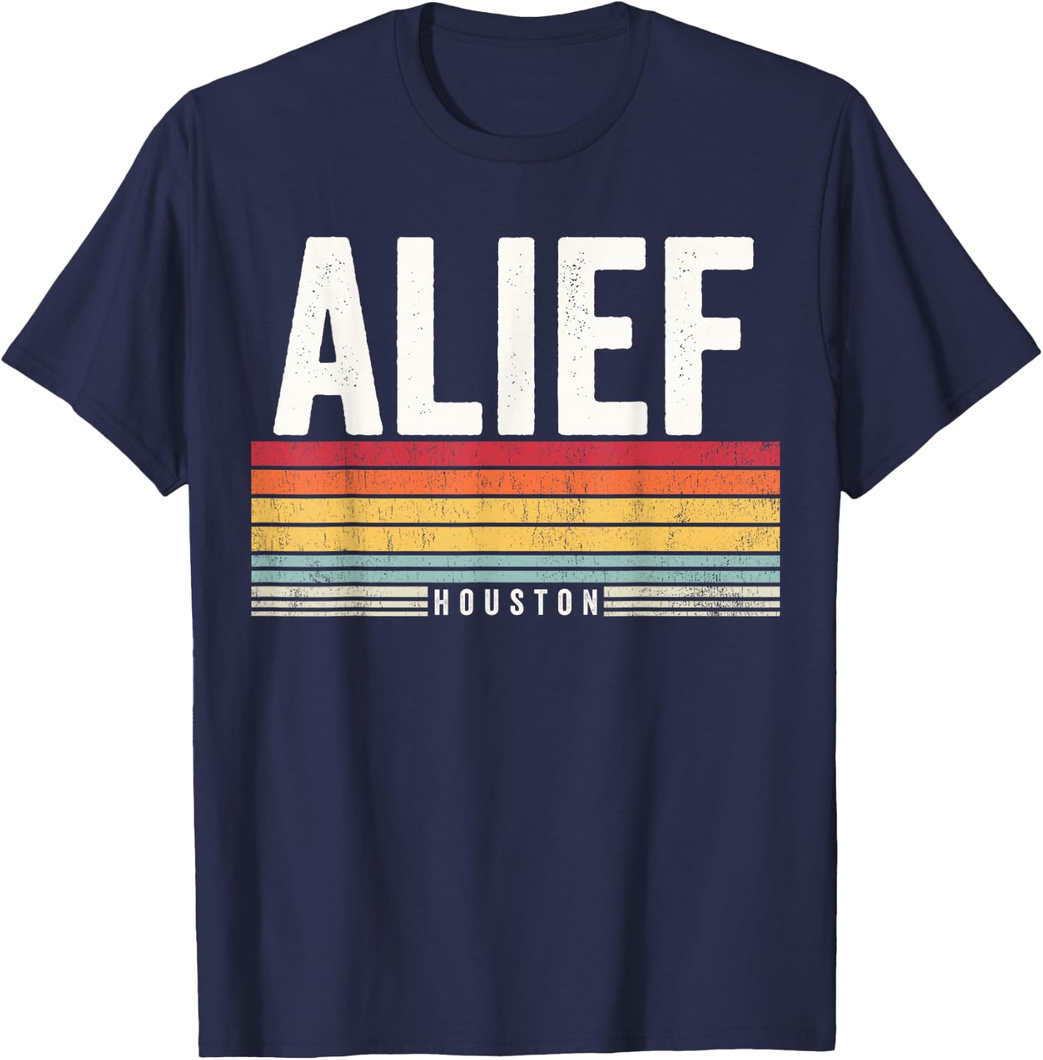 Alief Houston Vintage Sunset, Alief Houston, Alief T-Shirt - T-Shirt | Navy