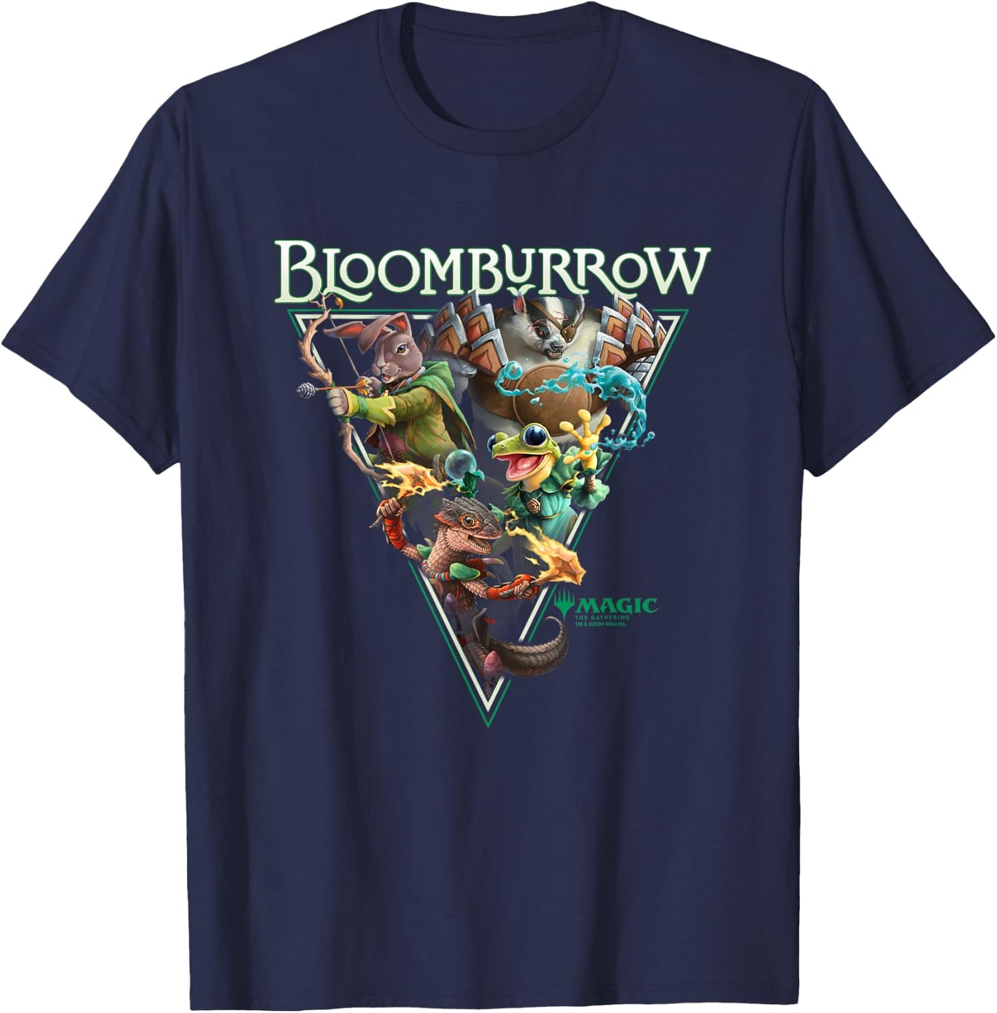 Magic: The Gathering Bloomburrow Portrait Vintage , Black, S T-Shirt - T-Shirt | Navy