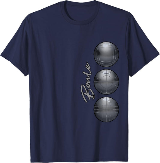Boule Black Small Short Sleeve Classic Fit Boules Sport All Ages T-Shirt - T-Shirt | Navy