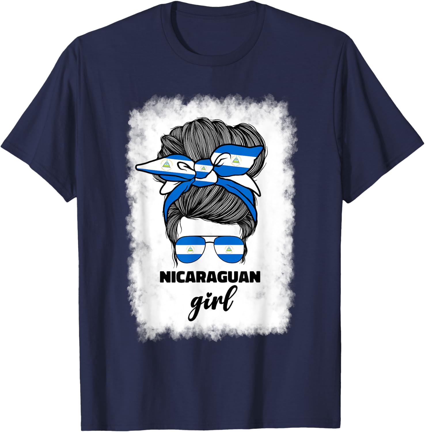 Nicaraguan Girl Girls Nicaragua Flag Nicaraguense T-Shirt - T-Shirt | Navy