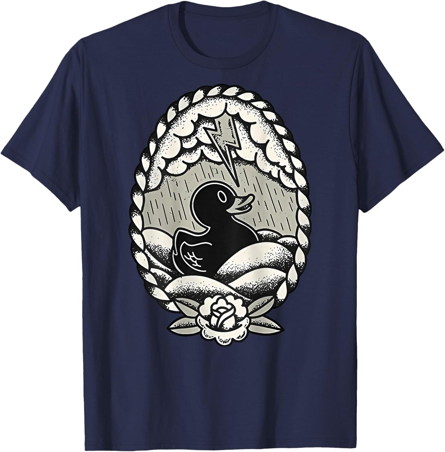 Thunderstorm Flashing Duck T-Shirt - T-Shirt | Navy