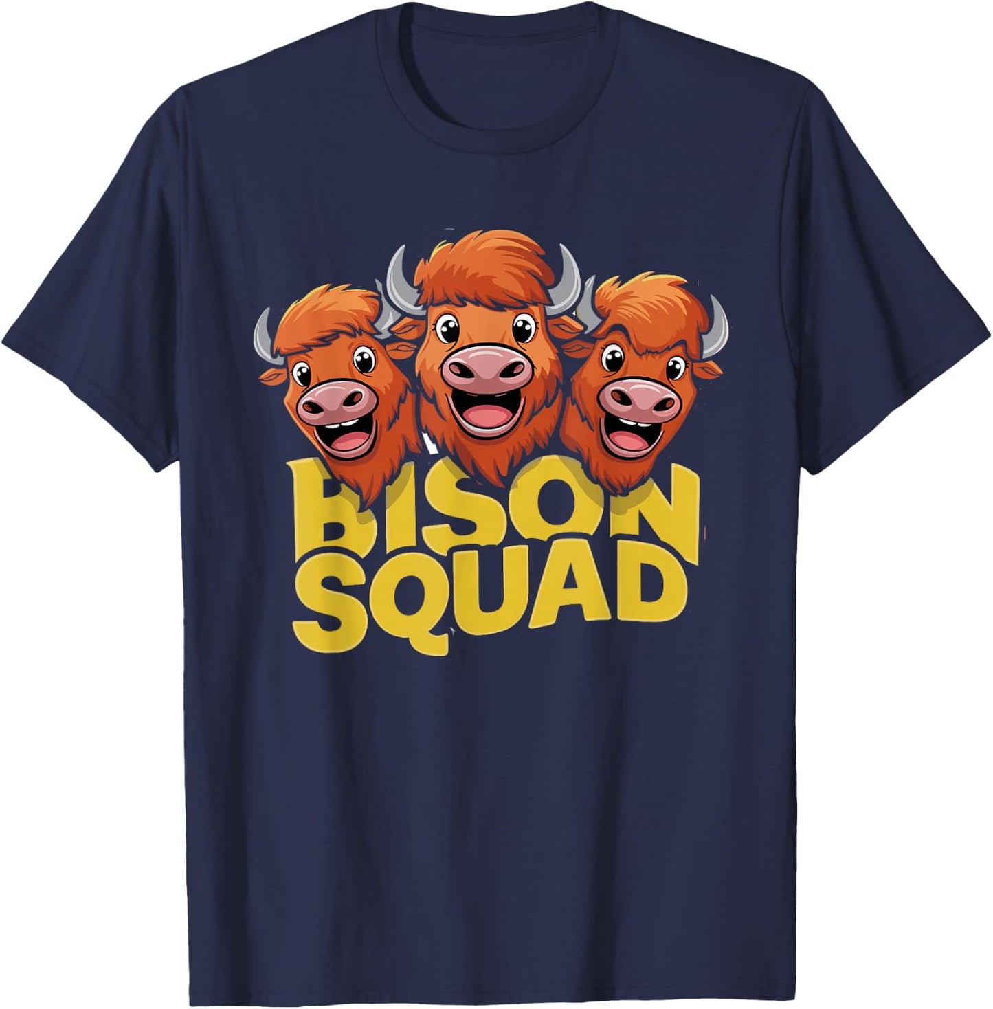 Bison Squad Design for Bison Lover Stuff | Kids Bison T-Shirt - T-Shirt | Navy