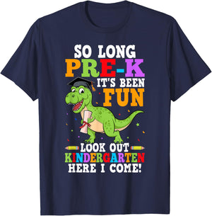 So Long Pre-K Preschool Graduation Kindergarten Here I Come T-Shirt - T-Shirt | Navy