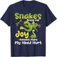 Snakes bring me joy people make my head hurt - Snake Lover T-Shirt - T-Shirt | Navy