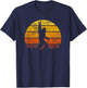 Retro Bigfoot Rock On Silhouette Sunset Believe 80s Graphic T-Shirt - T-Shirt | Navy