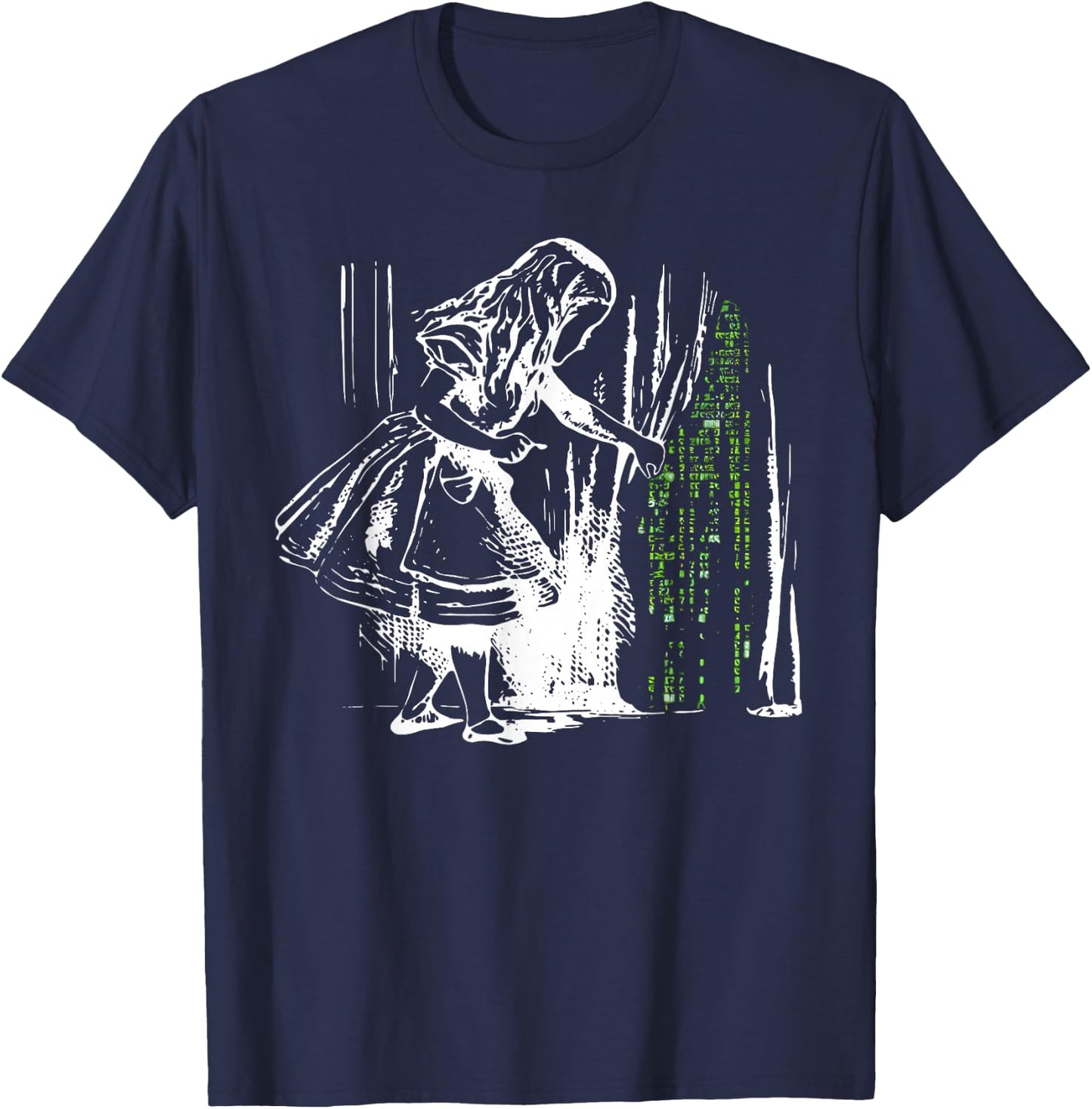 Alice in Matrix Land Programmierer T-Shirt - T-Shirt | Navy