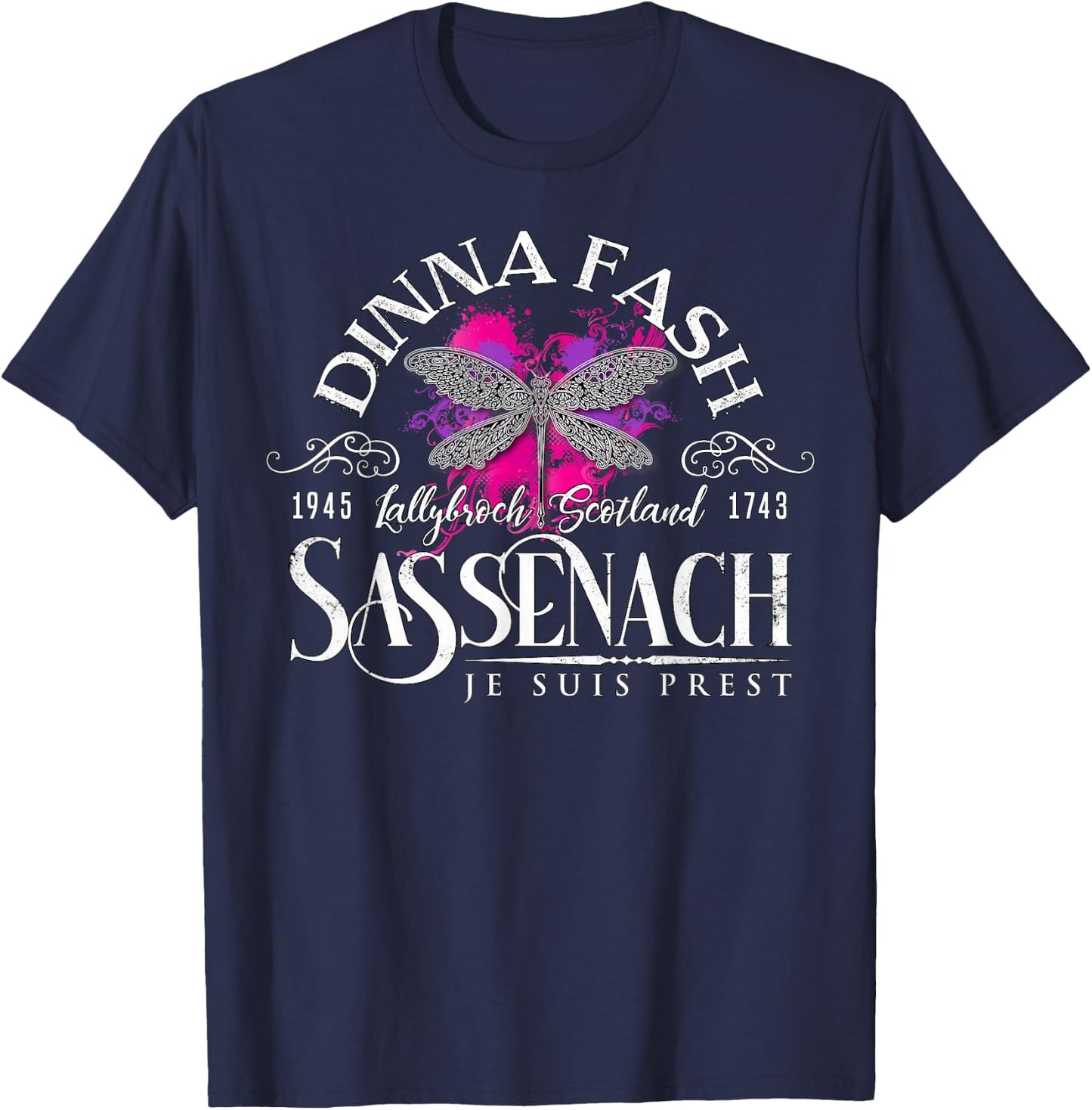 Dinna Fash Sassenach Dragonfly Paint Splash T-Shirt - T-Shirt | Navy