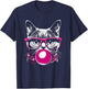 Cat in Pink Glasses Pink Bubble Men Women Kids Funny Cat T-Shirt - T-Shirt | Navy