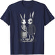 Awkward Creepy Bunny Rabbits Silently Judge You T-Shirt - T-Shirt | Navy
