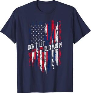 Don't Let the Old Man In - Vintage American Flag T-Shirt - T-Shirt | Navy