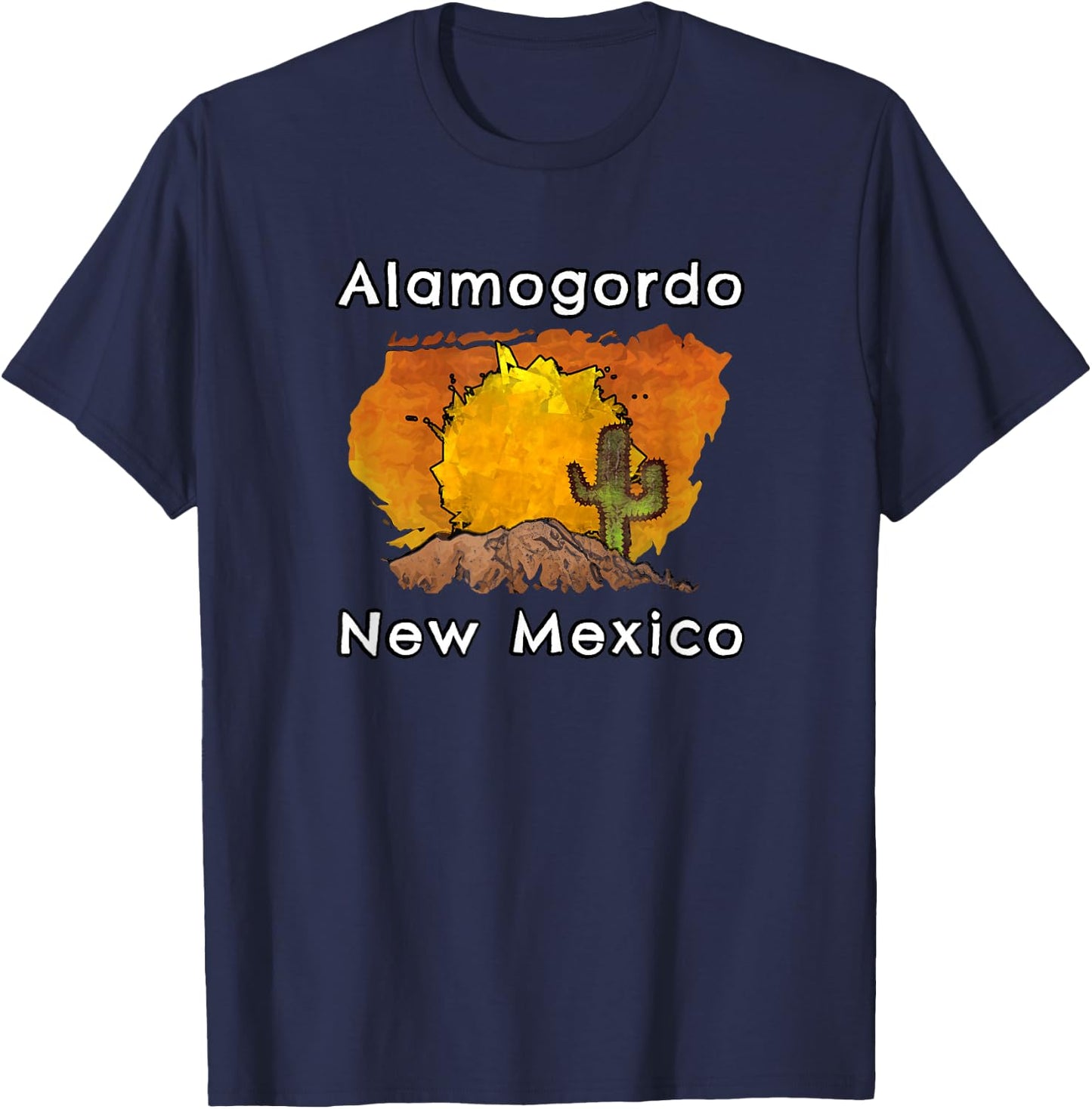 Alamogordo New Mexico Wüste Sonnenuntergang Szene T-Shirt - T-Shirt | Navy