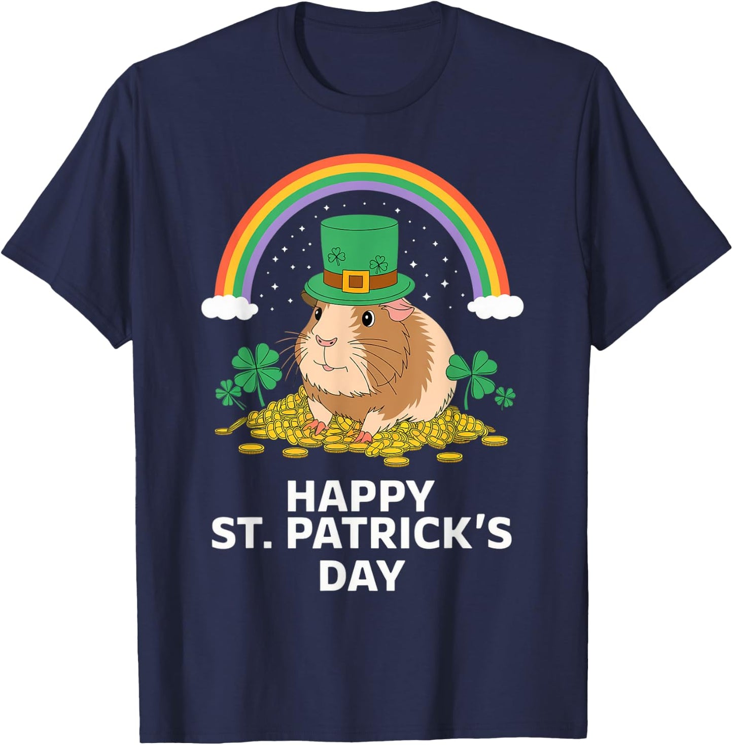 Women, Men, Kids Guinea pig St Patrick's Day T-Shirt - T-Shirt | Navy