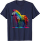 Zebra Rainbow Painted Dripping Zebra Lovers Cute Zoo Animal T-Shirt - T-Shirt | Navy
