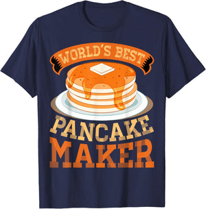 World's Best Pancake Maker Funny Pancake Maker T-Shirt - T-Shirt | Navy