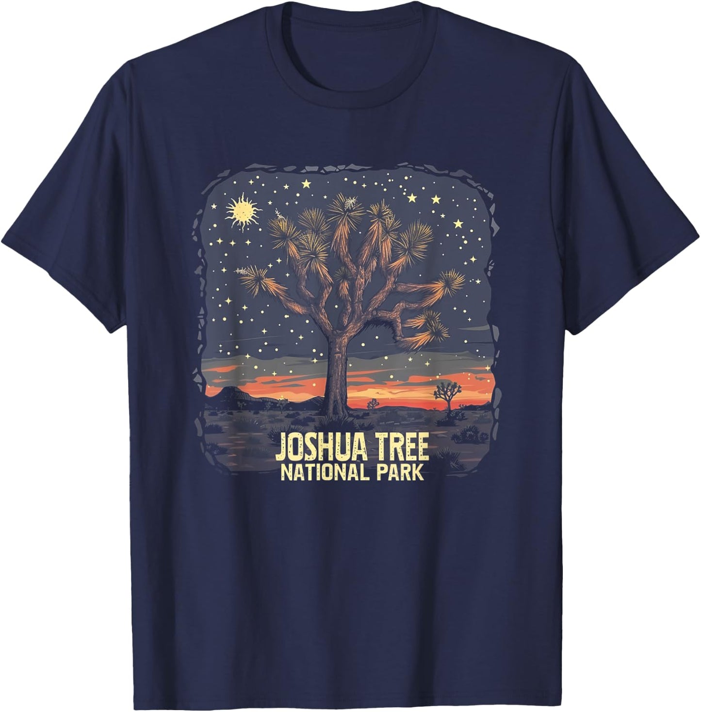 Joshua Tree - US National Park Vintage Men Women Kids Retro T-Shirt - T-Shirt | Navy