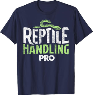 Reptile Handler - Certified Snake Handler - Snake T-Shirt - T-Shirt | Navy