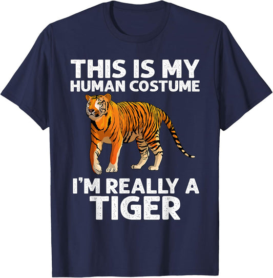 Funny Tiger Design For Kids Boys Girls Tiger Love Halloween T-Shirt - T-Shirt | Navy