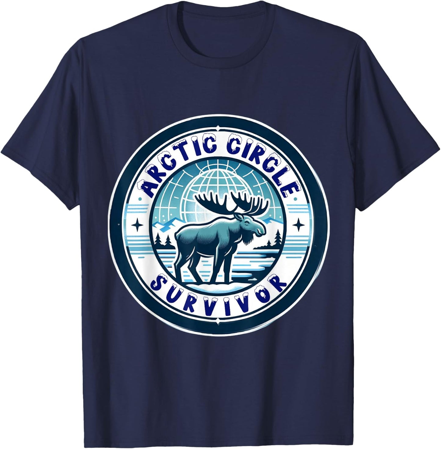 Celebrate surviving a trip to the Arctic Circle T-Shirt - T-Shirt | Navy