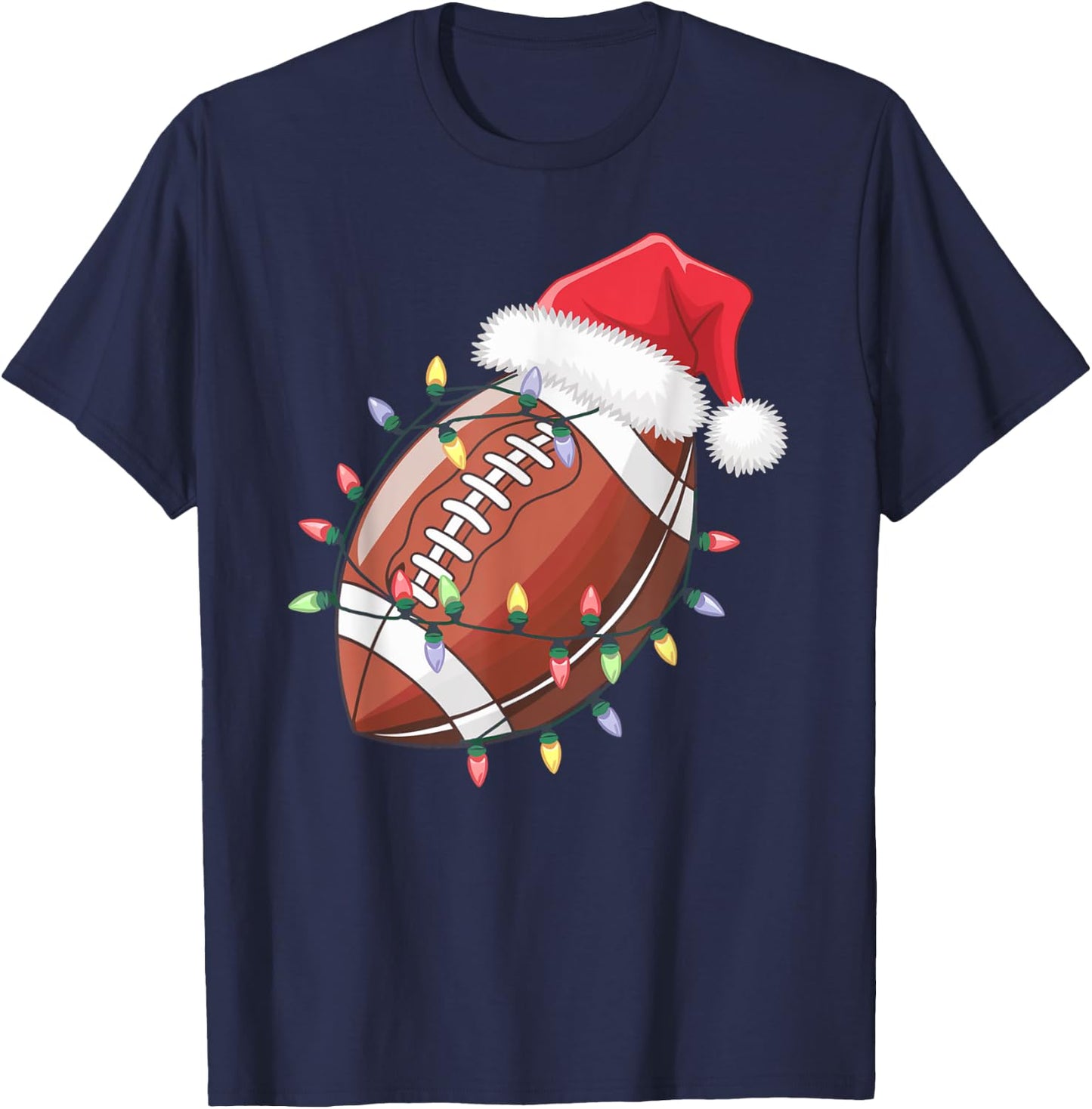 Santa Football for Christmas Football Christmas Boys T-Shirt - T-Shirt | Navy