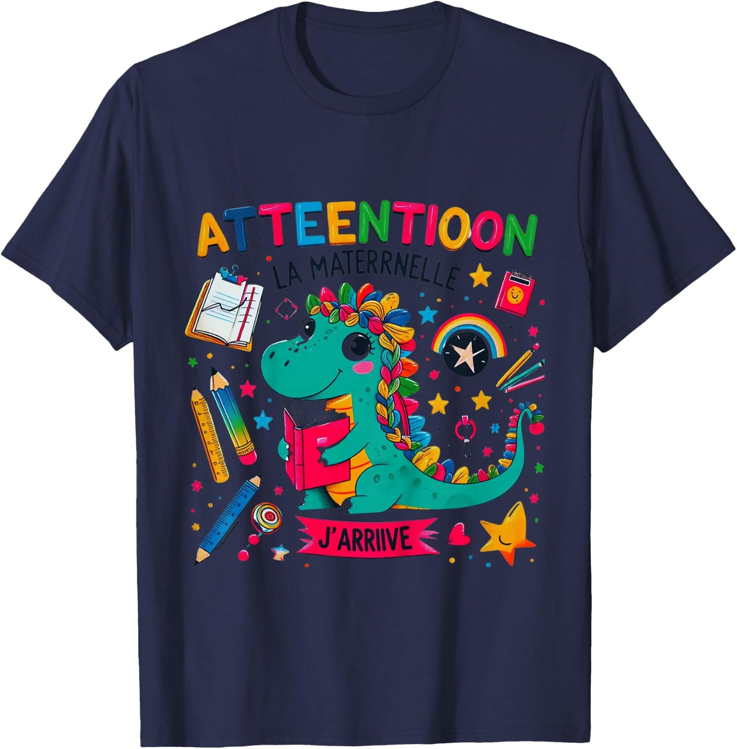 Children's Maternelle Children's Attention La Maternelle J'Arrival , white, 2 T-Shirt - T-Shirt | Navy