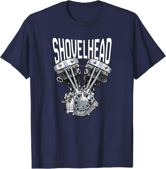 Shovelhead Chopper Bobber Motorrad Biker Old School HD T-Shirt - T-Shirt | Navy