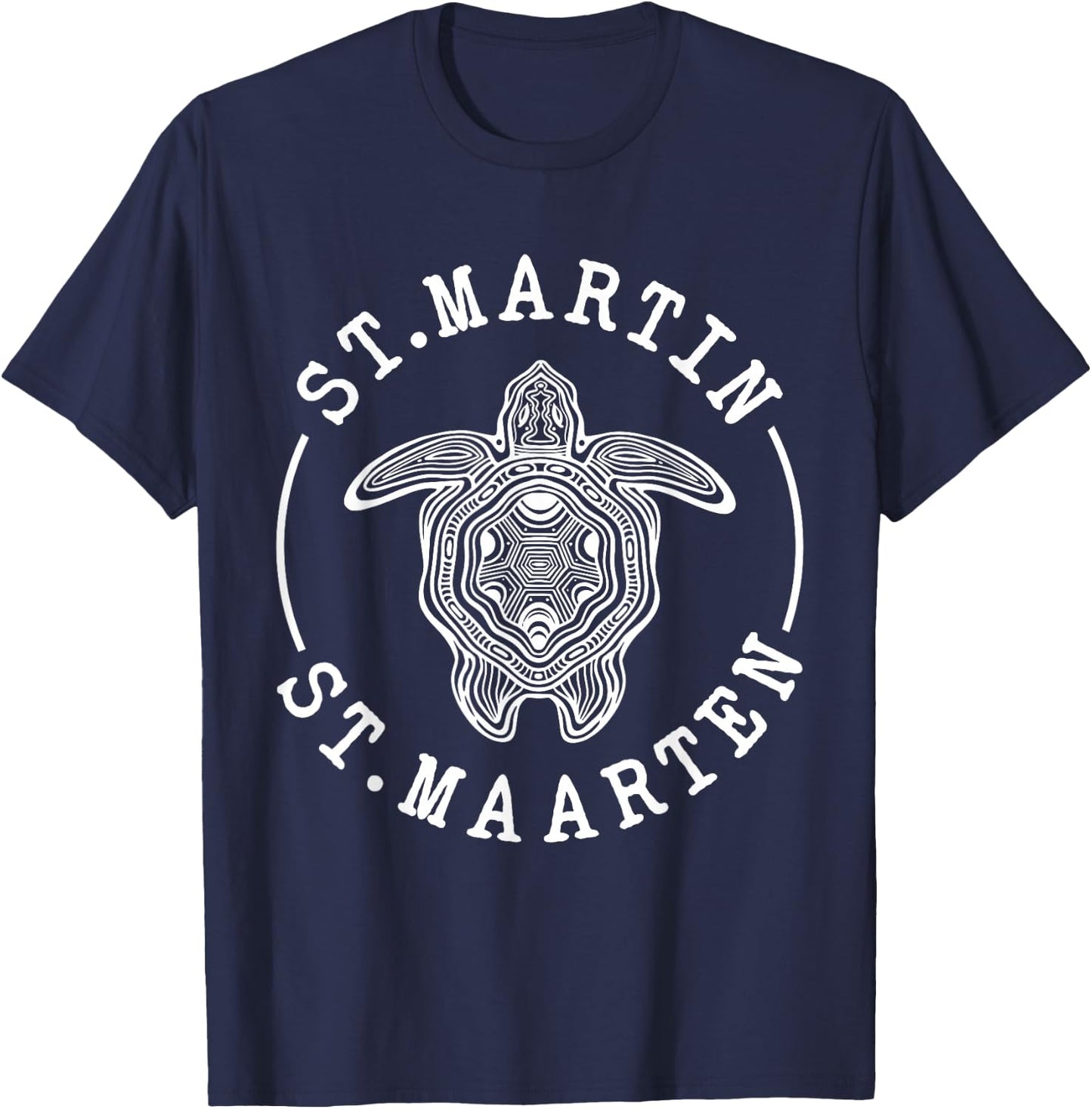 St. Martin St Maarten Turtle Caribbean Beach Vacation T-Shirt - T-Shirt | Navy