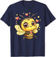 Cute Bee With Hearts I Kids Bee T-Shirt - T-Shirt | Navy