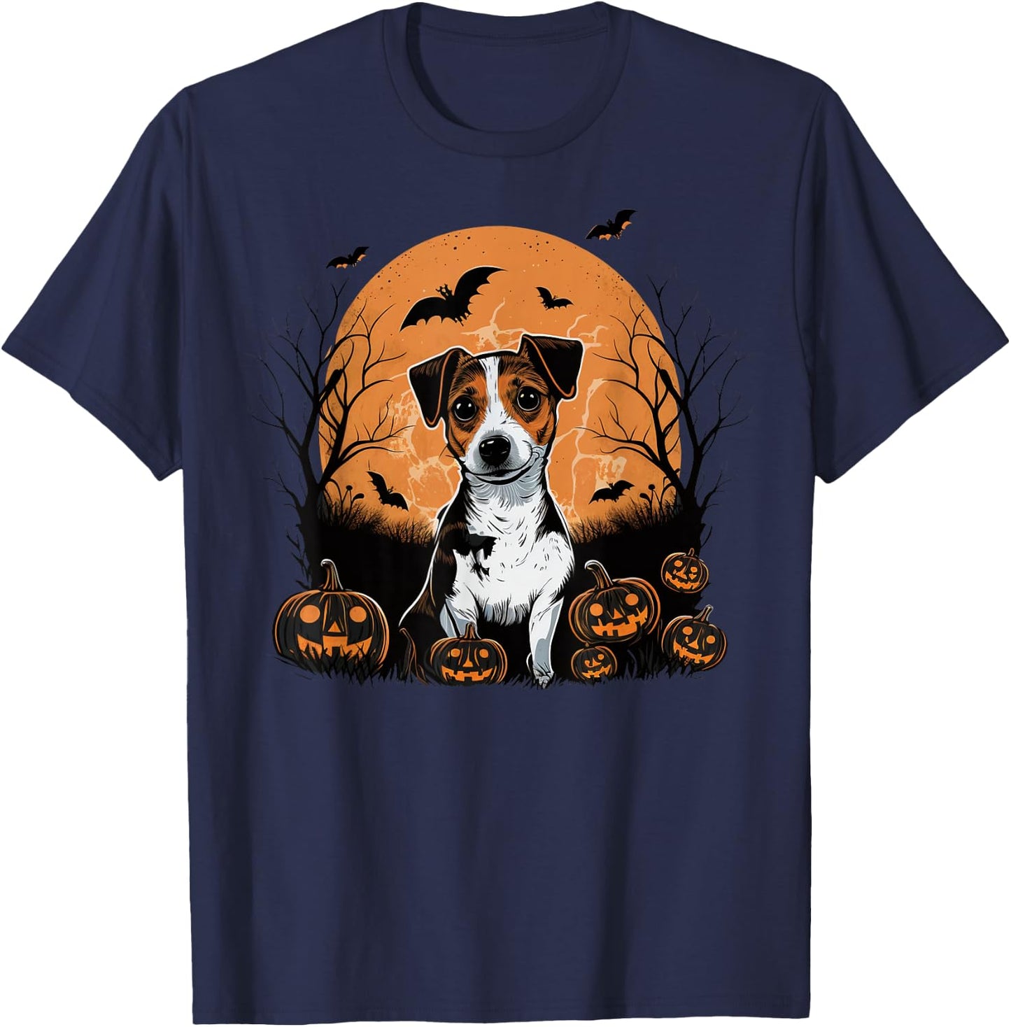 Pumpkin Jack Russell Terrier Halloween costume T-Shirt - T-Shirt | Navy