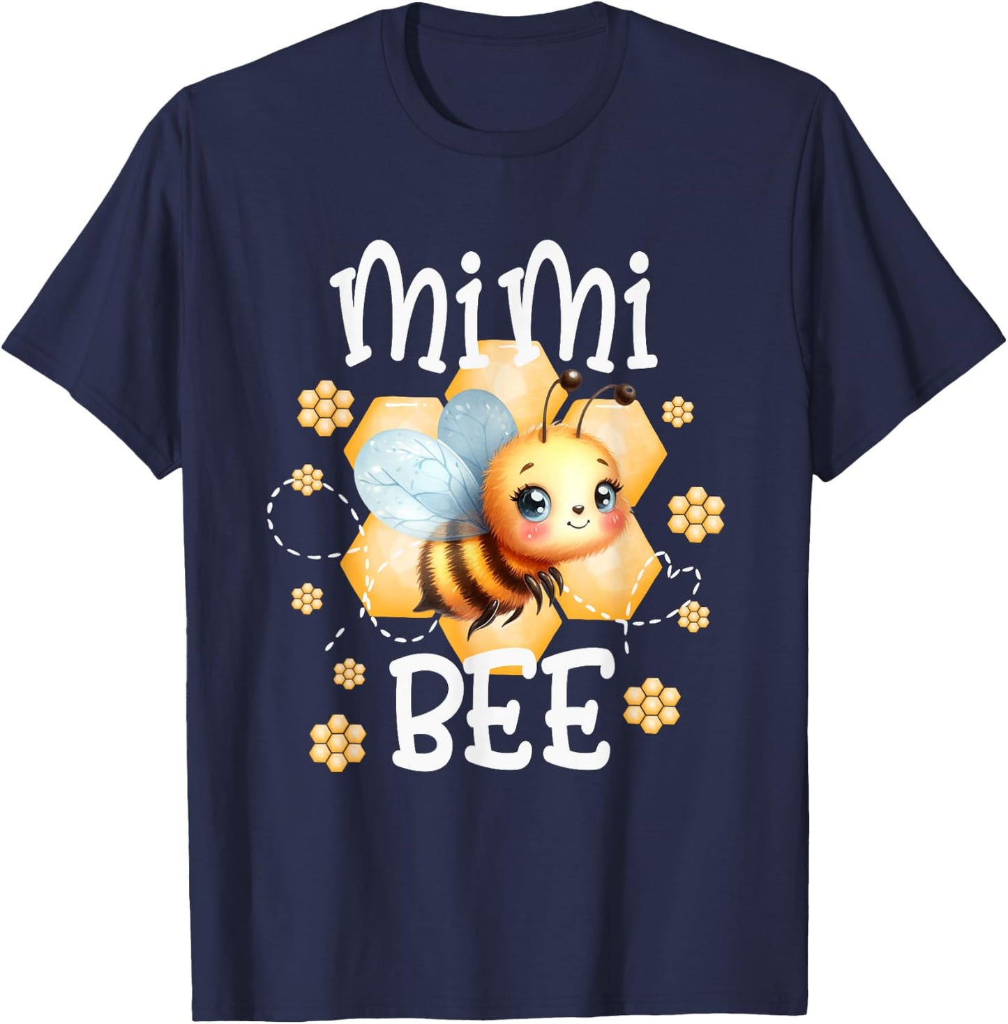 Bee Day Family Matching Birthday Party Shirt Bumblebee Mimi T-Shirt - T-Shirt | Navy