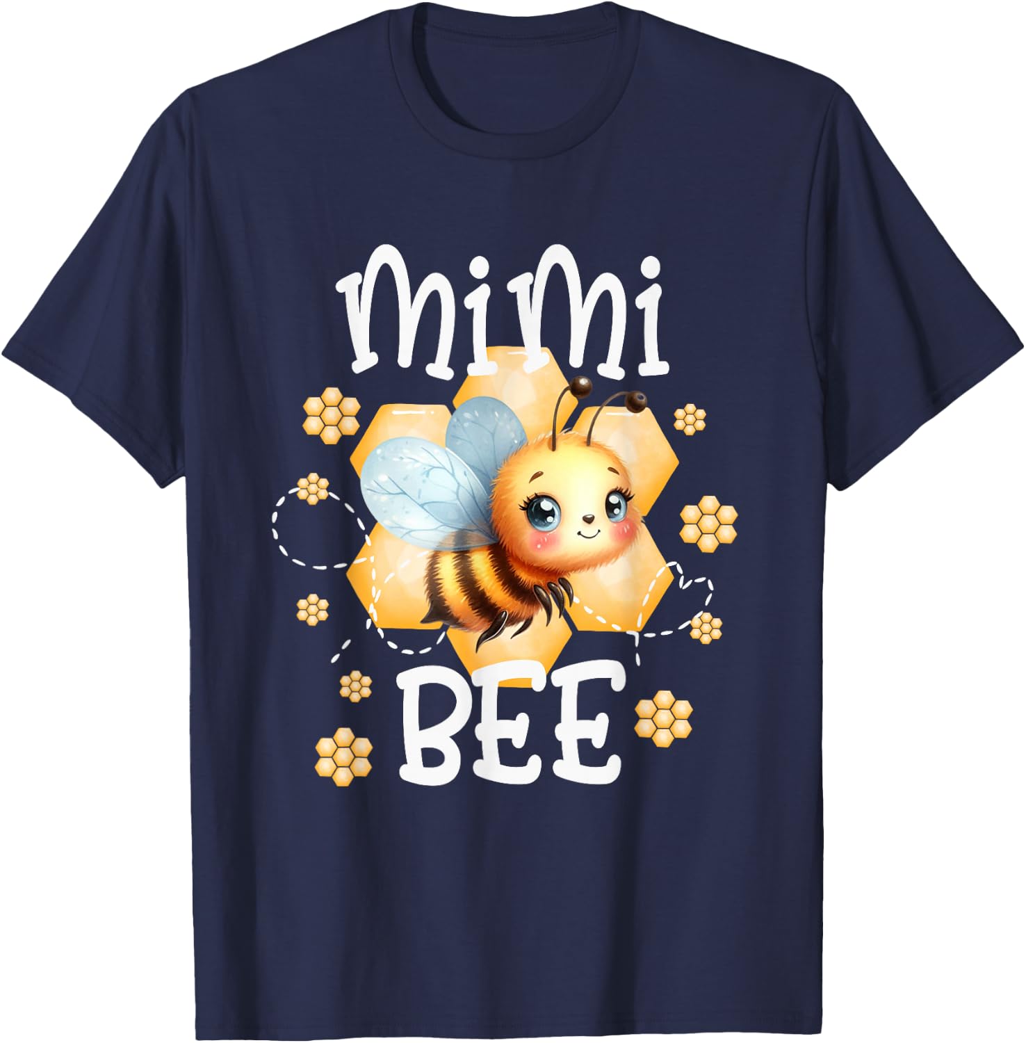 Bee Day Family Matching Birthday Party Shirt Bumblebee Mimi T-Shirt - T-Shirt | Navy