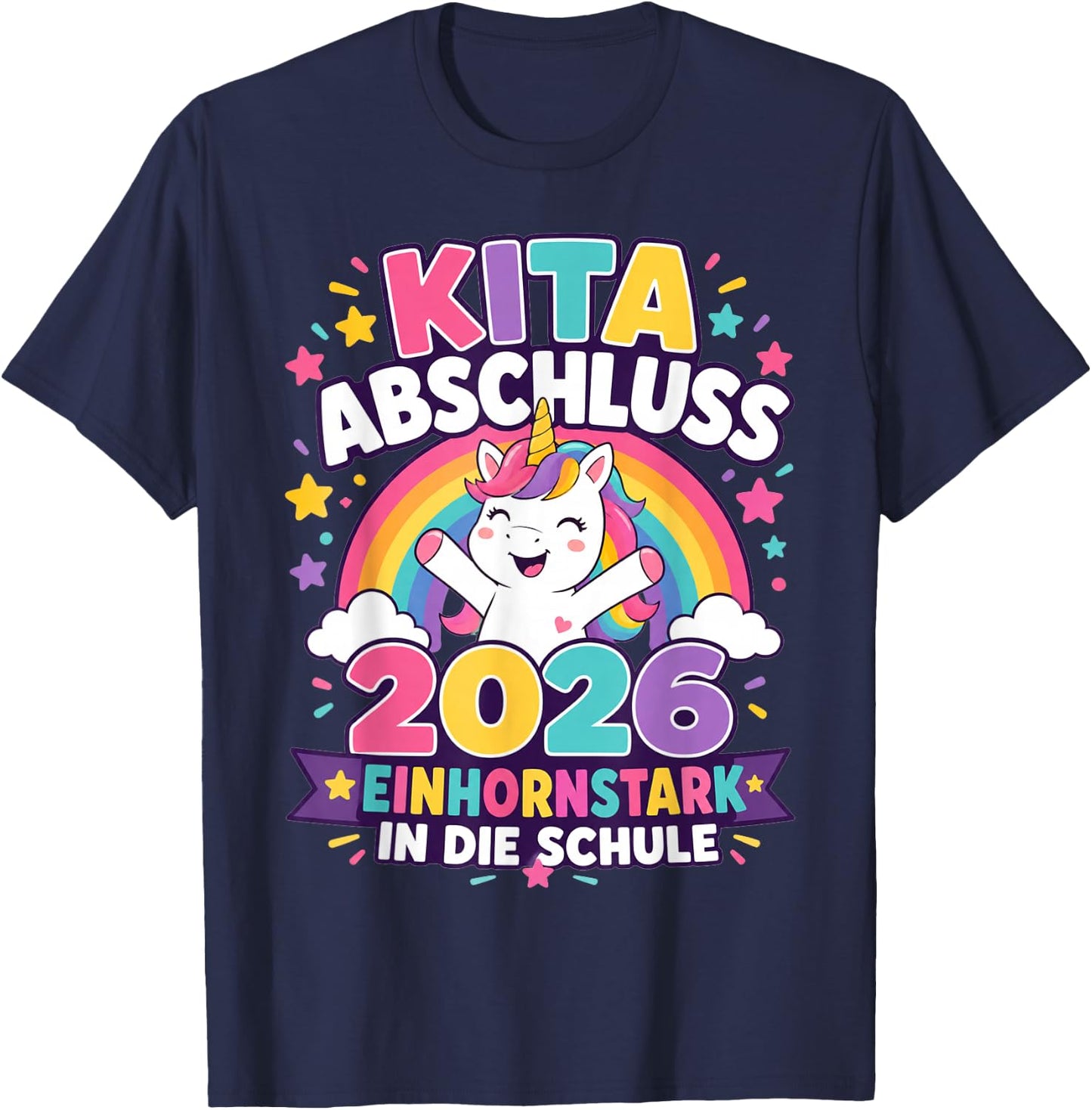 Kita Abgängerin 2026 Einhorn Mädchen T-Shirt - T-Shirt | Navy