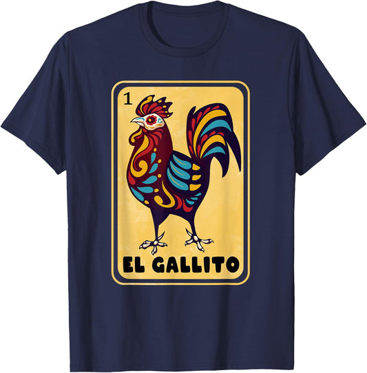 Spanish-Mexican Bingo Funny Gifts - El Gallito T-Shirt - T-Shirt | Navy