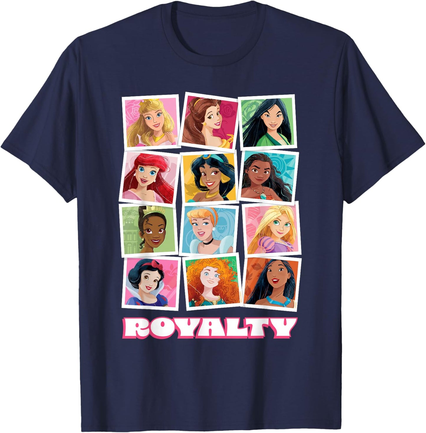Disney Princess Photos Royalty Portrait Picture Collection , Black, S T-Shirt - T-Shirt | Navy