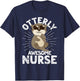 Nursing Humor Otterly Awesome Nurse Otter T-Shirt - T-Shirt | Navy
