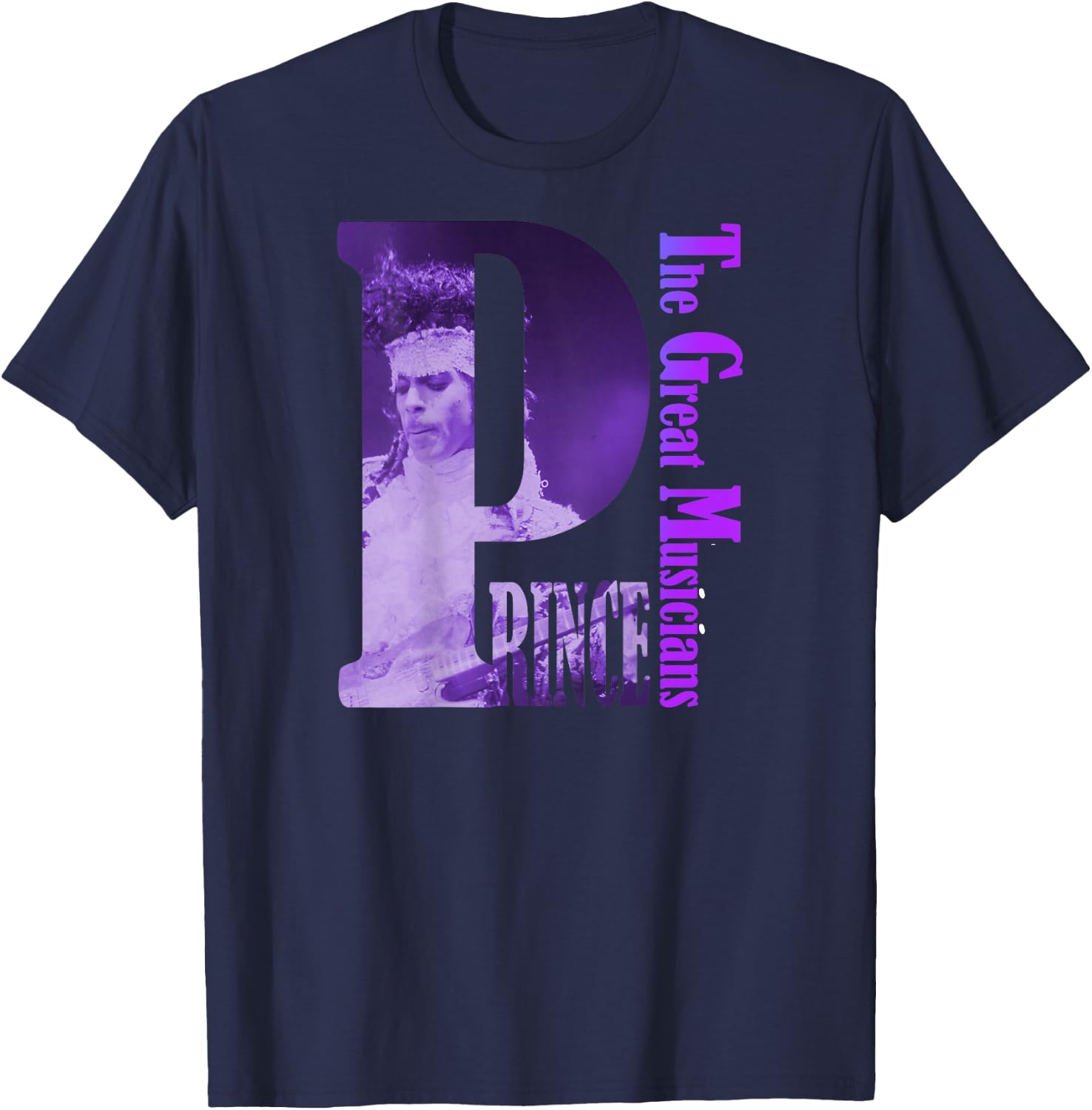 PRINCE_Purple Rain_001 , Black, S T-Shirt - T-Shirt | Navy