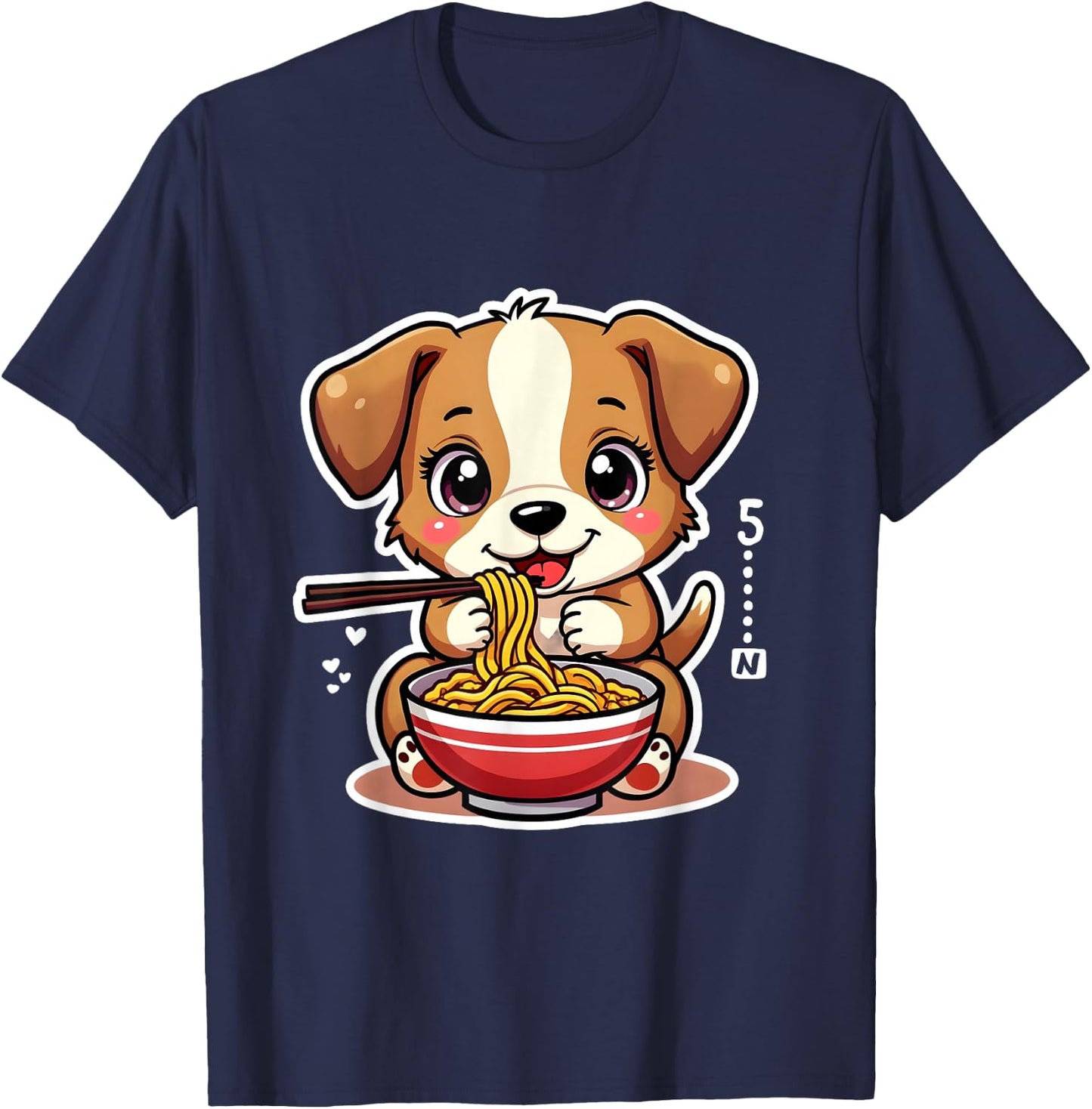 Ramen Dog Anime - Kawaii Otaku Clothes Manga Clothes , Black, S T-Shirt - T-Shirt | Navy