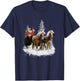 Santa Sleigh Ride - draft horses (C) T-Shirt - T-Shirt | Navy