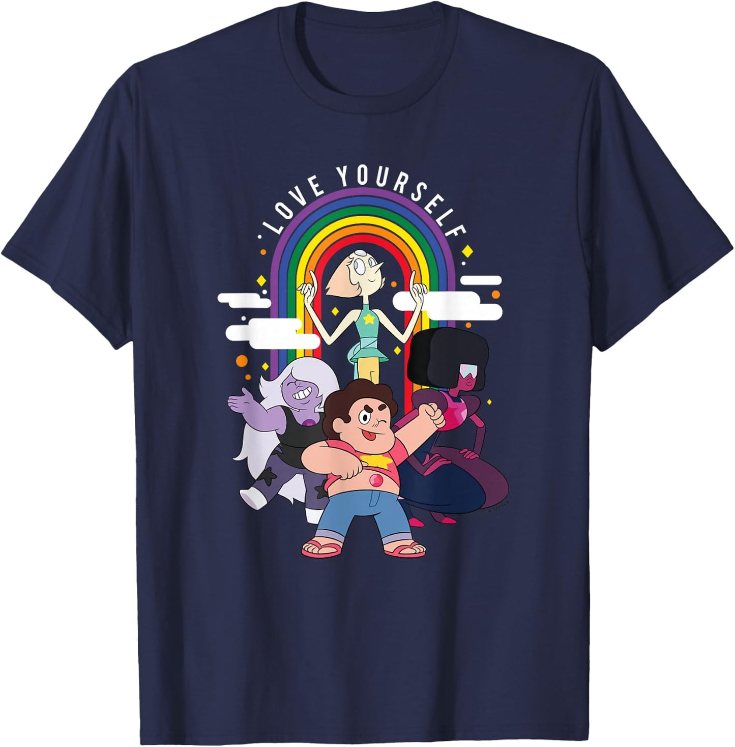 Steven Universe Pride Group Shot Love Yourself T-Shirt - T-Shirt | Navy