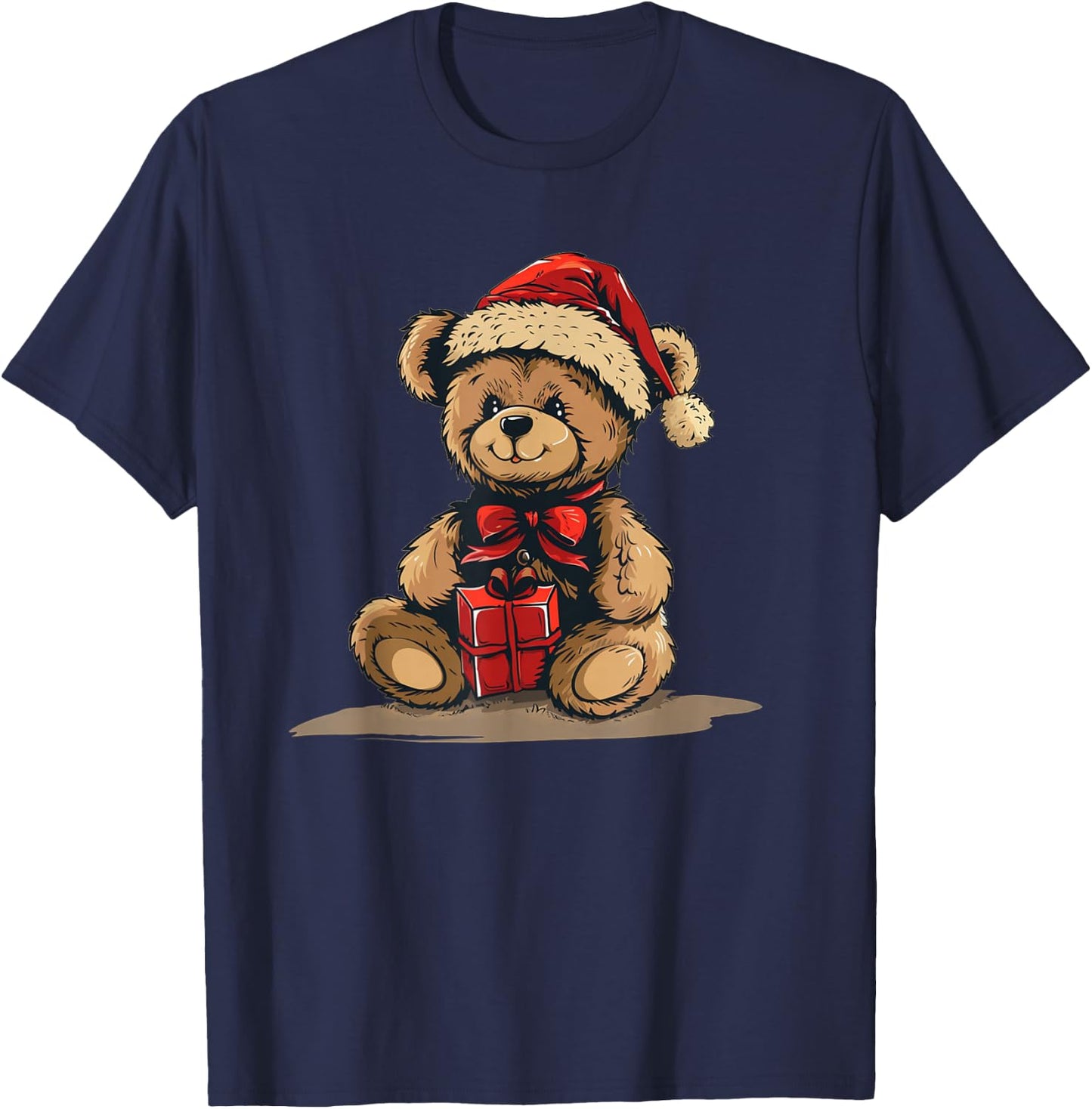 Adorable Festive Bear for Teddy Bear and Christmas T-Shirt - T-Shirt | Navy
