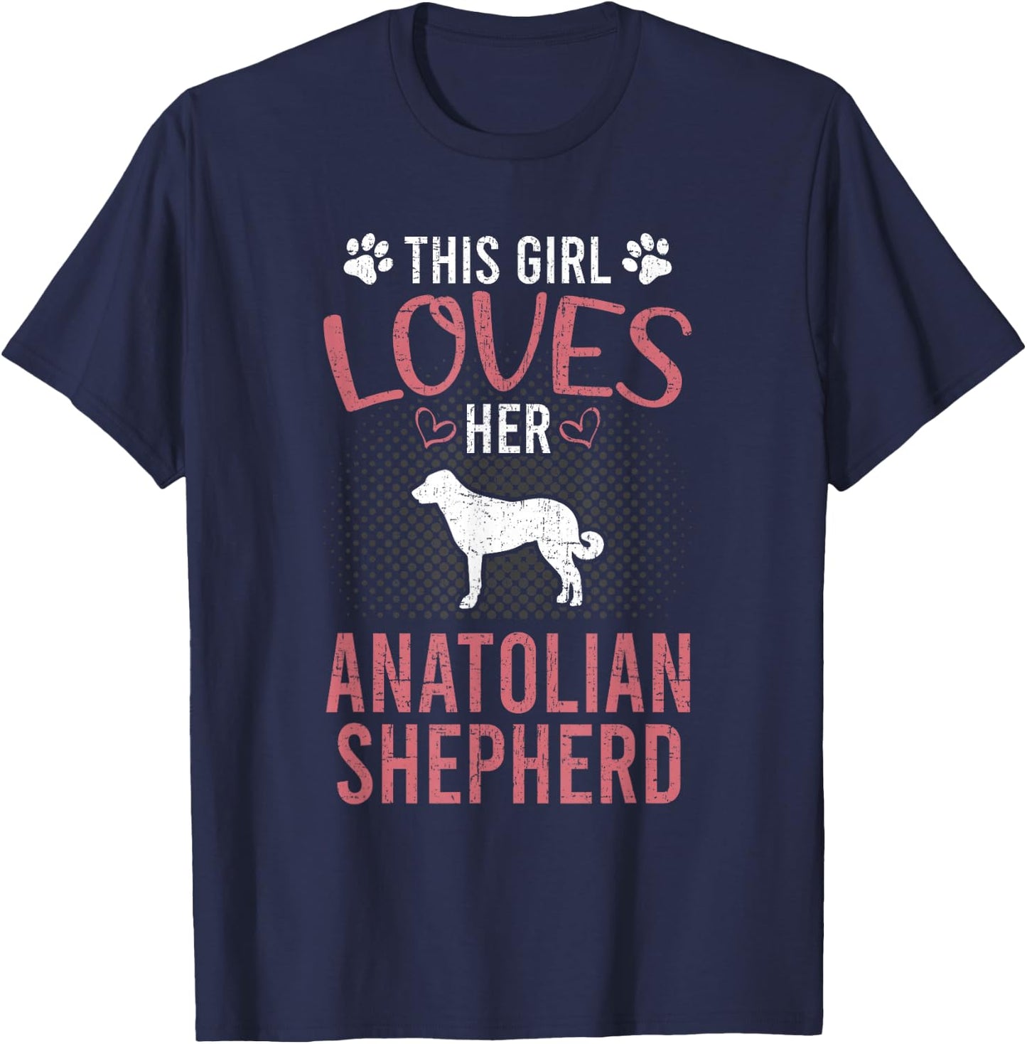 This Girl Loves Her Anatolian Shepherd Dog Lover T-Shirt - T-Shirt | Navy