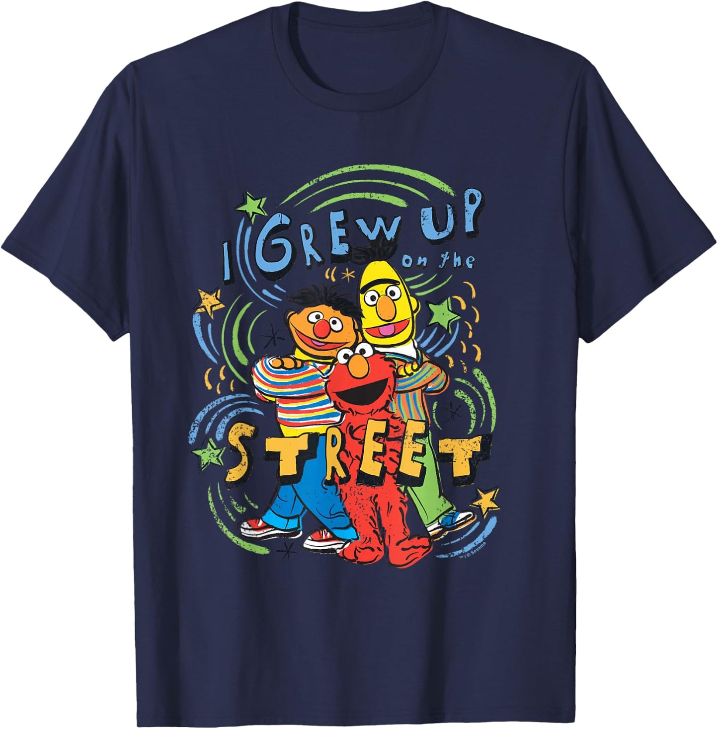 Sesame Street I Grew Up on the Street T-Shirt - T-Shirt | Navy