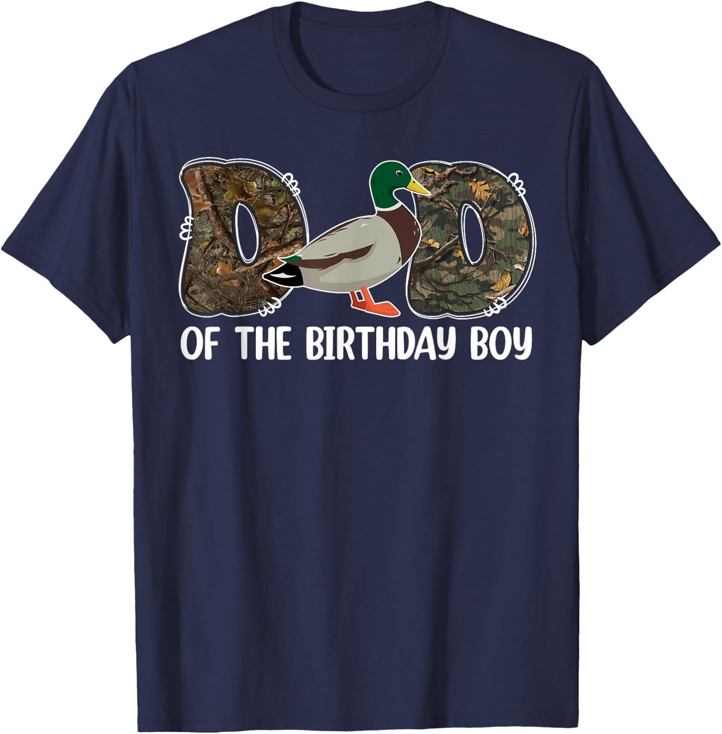 Dad Of The Birthday Boy One Lucky Duck 1st Birthday Family T-Shirt - T-Shirt | Navy